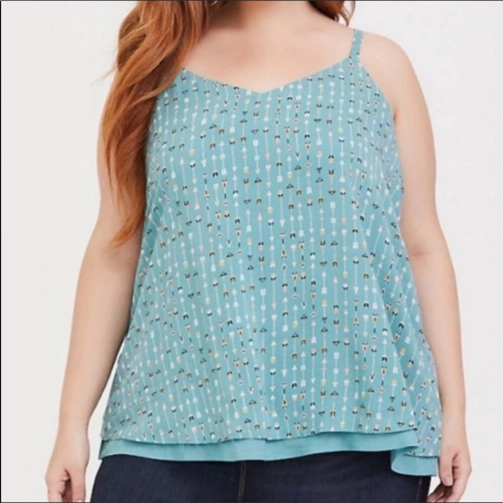 Torrid Sophie Turquoise Arrow Challis Swing Cami
